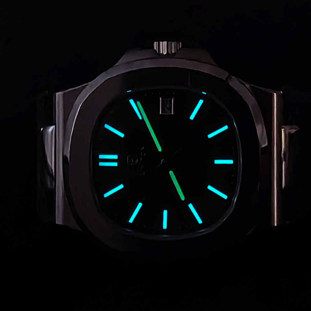 ENITON 38mm Stone Dial Composite Knit Strap Mechanical Watches Stainless Steel 316L 9015 Movement 5ATM Unique Business Men Watch