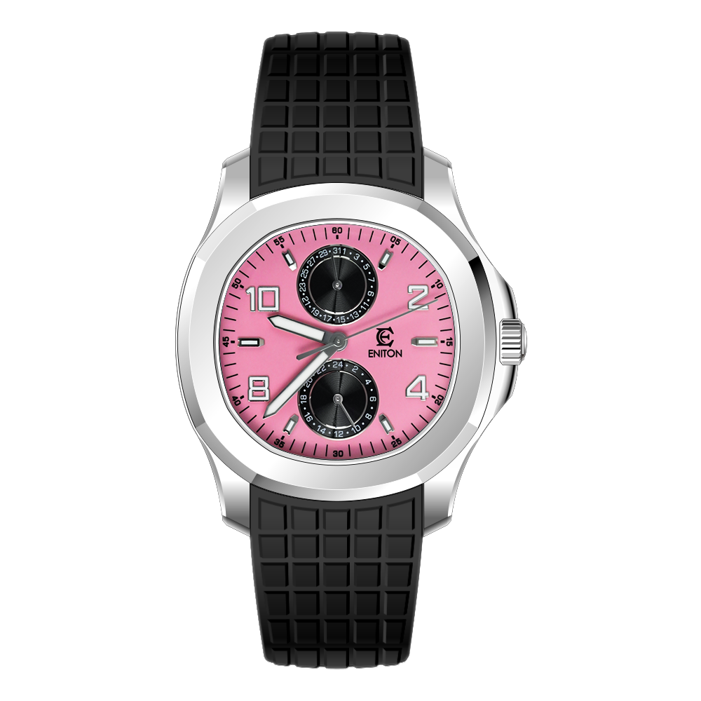 ENITON 1126 Two-Eye Quartz Watch FKM Fluororubber Band Stainless Steel 316L VH61 Movement 5ATM Slim Sport Men Watch