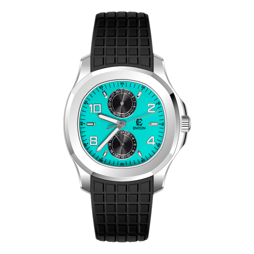 ENITON 1126 Two-Eye Quartz Watch FKM Fluororubber Band Stainless Steel 316L VH61 Movement 5ATM Slim Sport Men Watch