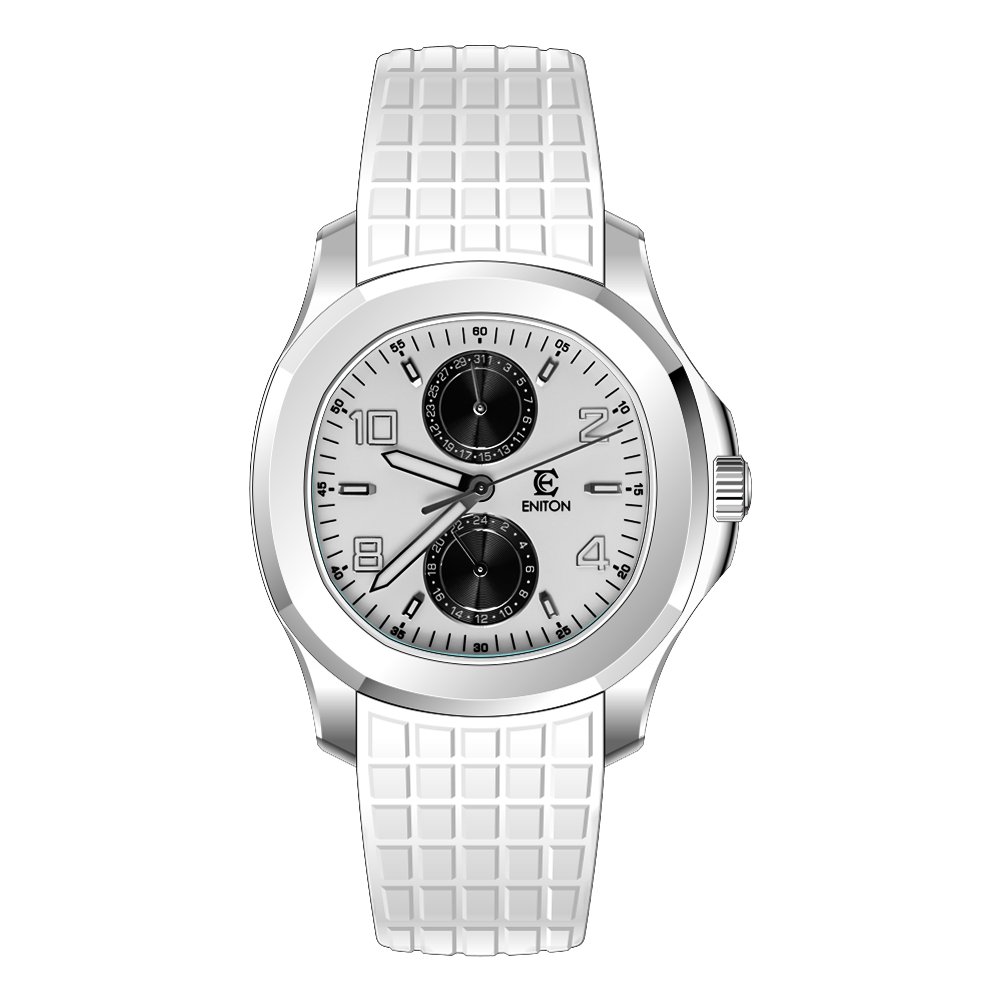 ENITON 1126 Two-Eye Quartz Watch FKM Fluororubber Band Stainless Steel 316L VH61 Movement 5ATM Slim Sport Men Watch