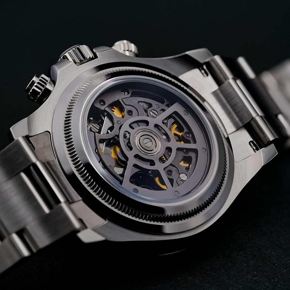 S1117G Three-eye Mechanical Watch 316L SL4802 Movement 5ATM Automatic Watch Skeleton Fashion Luminous Watch