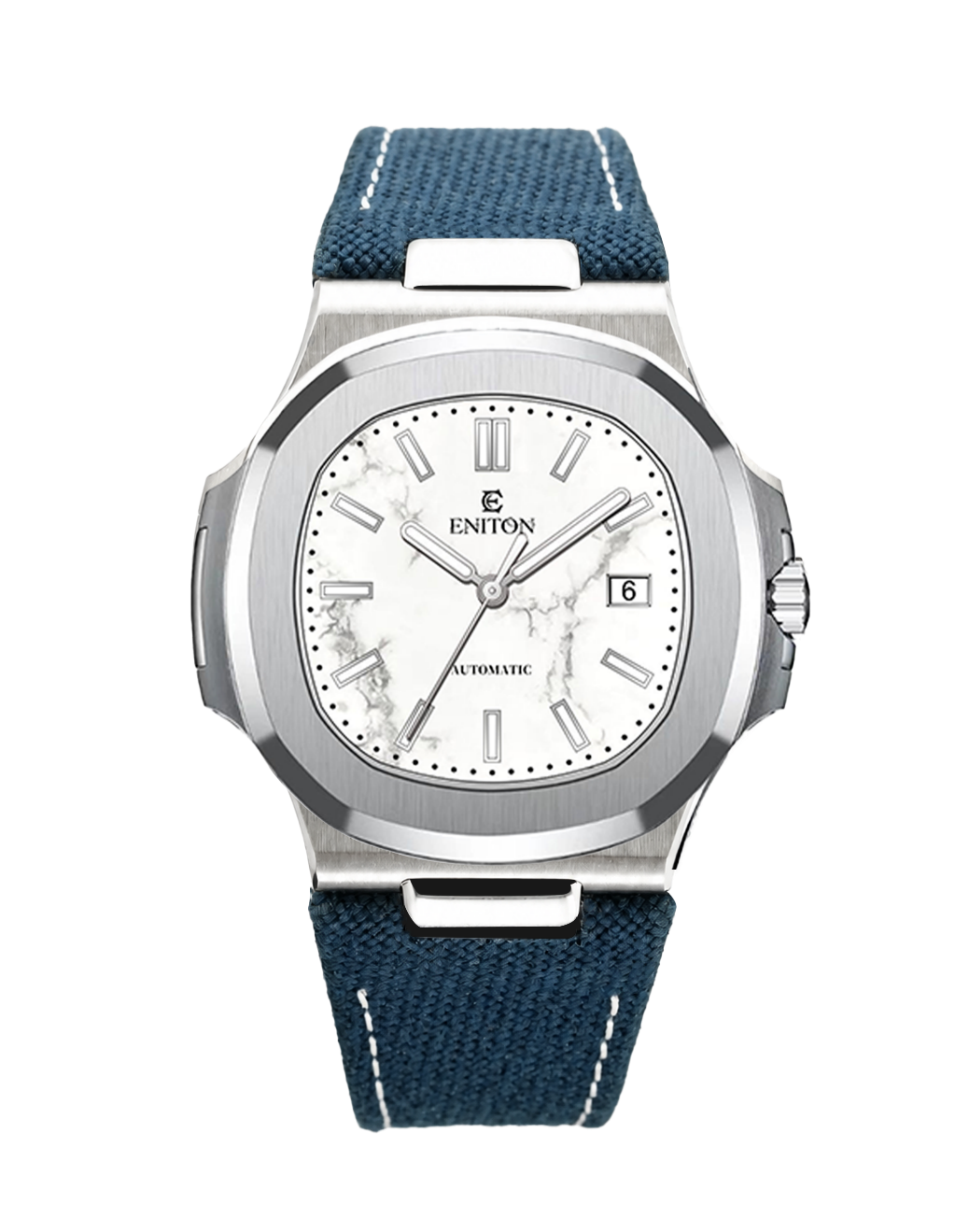 ENITON 38mm Stone Dial Composite Knit Strap Mechanical Watches Stainless Steel 316L 9015 Movement 5ATM Unique Business Men Watch