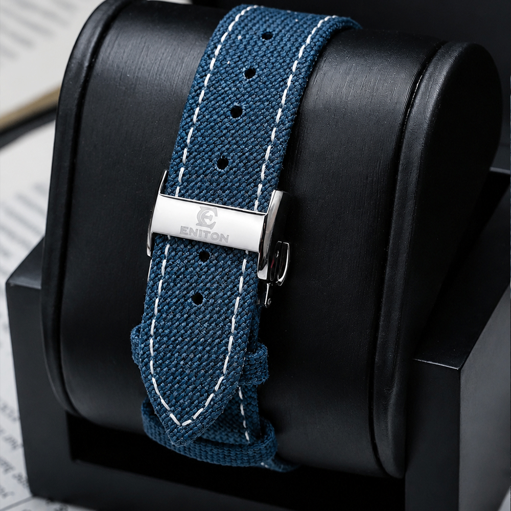 ENITON 38mm Stone Dial Composite Knit Strap Mechanical Watches Stainless Steel 316L 9015 Movement 5ATM Unique Business Men Watch